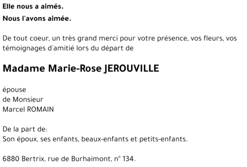Marie-Rose JEROUVILLE