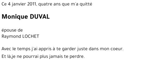 Monique DUVAL