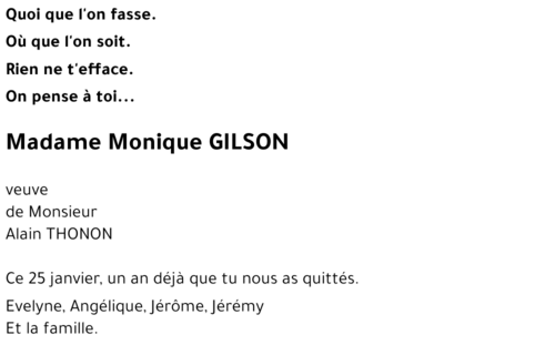 Monique GILSON