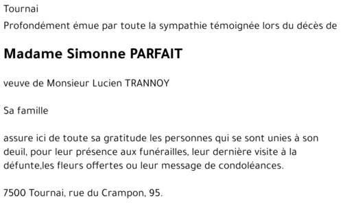 Simonne PARFAIT