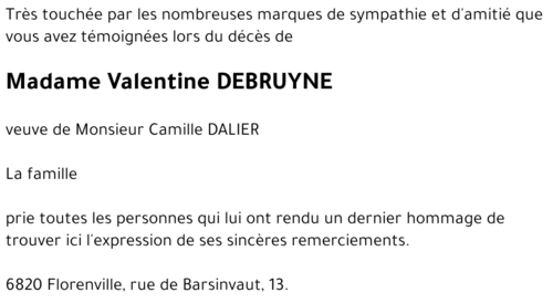 Valentine DEBRUYNE