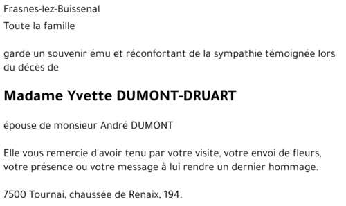 Yvette DRUART