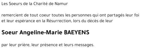 Angeline-Marie BAEYENS