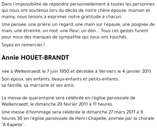 Annie HOUET-BRANDT
