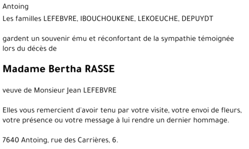 Bertha RASSE