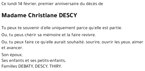 Christiane DESCY