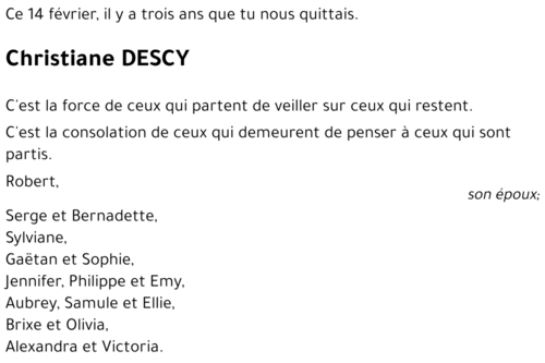 Christiane DESCY