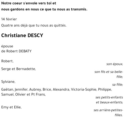 Christiane DESCY