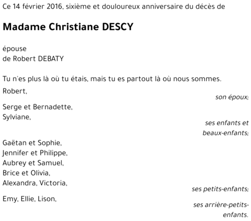 Christiane DESCY