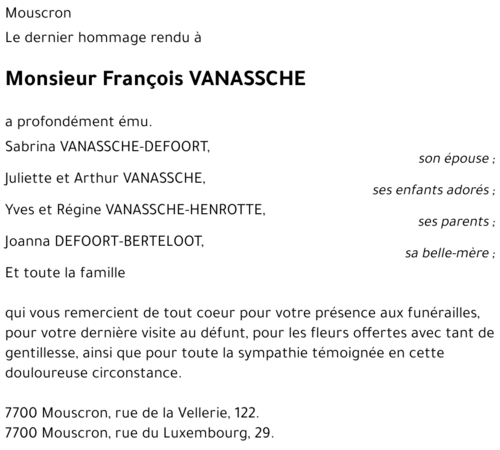 François VANASSCHE