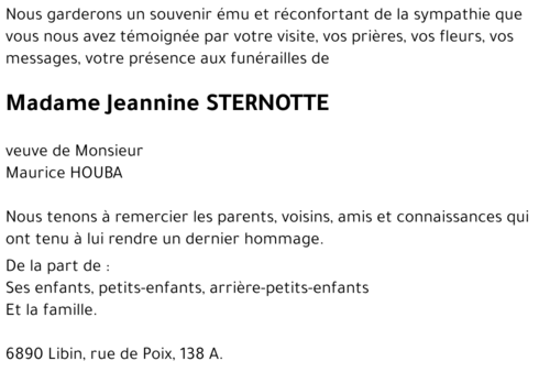 Jeannine STERNOTTE