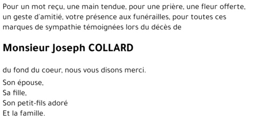 Joseph COLLARD