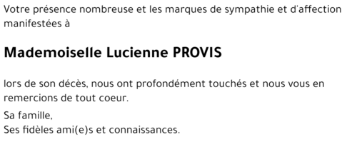 Lucienne PROVIS