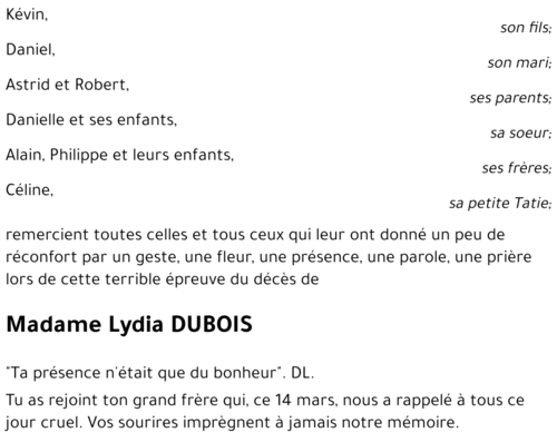 Lydia DUBOIS