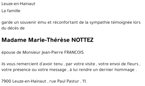 Marie-Thérèse NOTTEZ