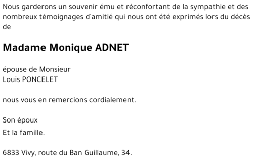 Monique ADNET