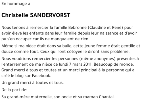 Christelle SANDERVORST