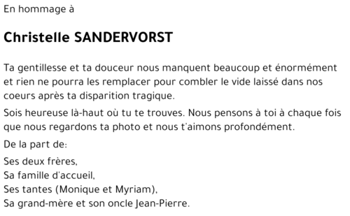 Christelle SANDERVORST
