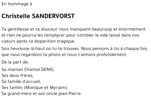 Christelle SANDERVORST
