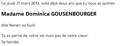 Dominica GOUSENBOURGER