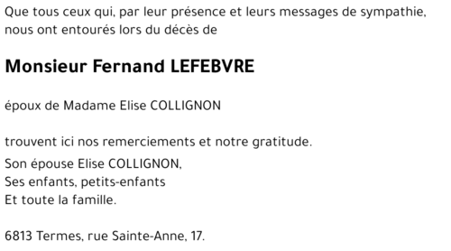 Fernand LEFEBVRE