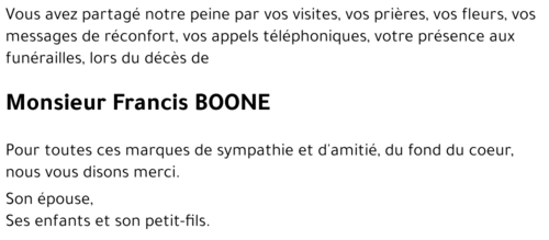 Francis BOONE