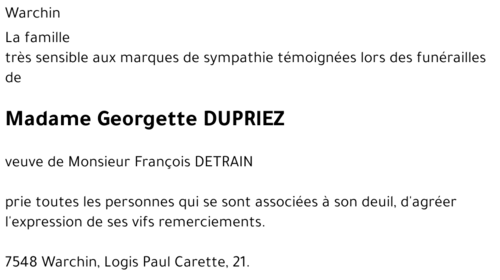 Georgette DUPRIEZ