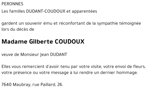 Gilberte COUDOUX