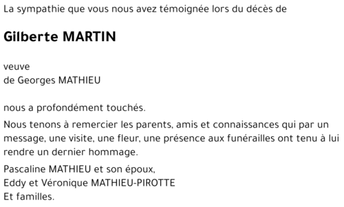 Gilberte MARTIN