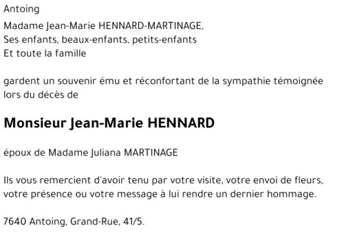Jean-Marie HENNARD
