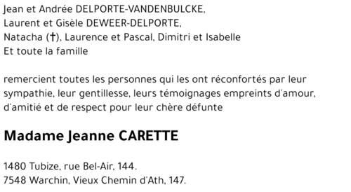 Jeanne CARETTE