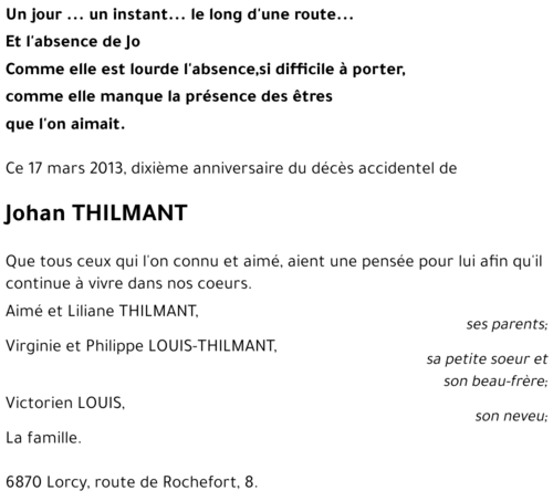 Johan THILMANT