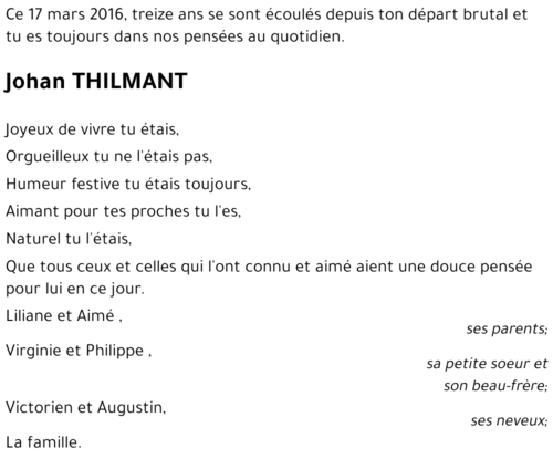 Johan THILMANT