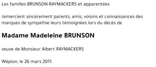 Madeleine BRUNSON