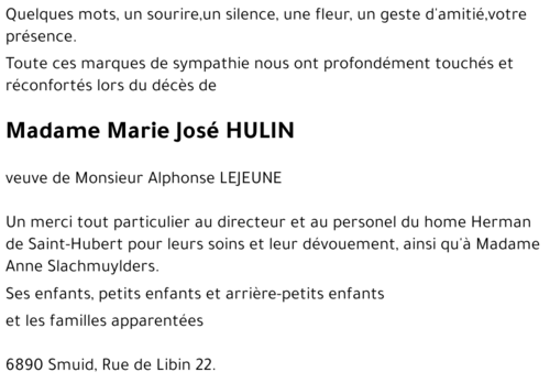 Marie José HULIN