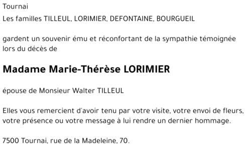 Marie-Thérèse LORIMIER