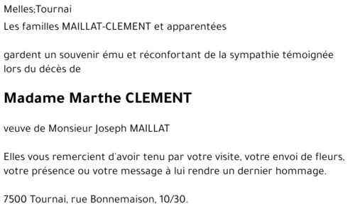Marthe CLEMENT