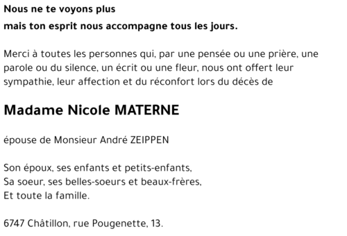 Nicole MATERNE