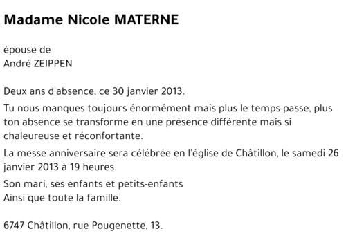 Nicole MATERNE
