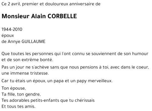 Alain CORBELLE