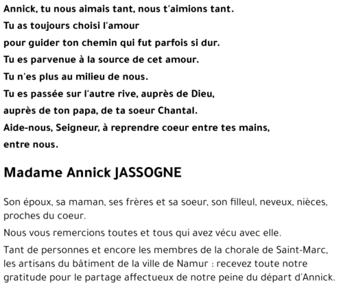 Annick JASSOGNE