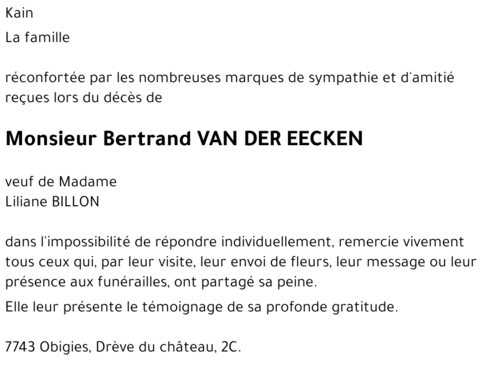 Bertrand VAN DER EECKEN