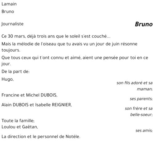 Bruno DUBOIS