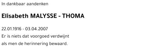 Elisabeth MALYSSE - THOMA