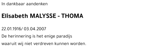 Elisabeth MALYSSE - THOMA