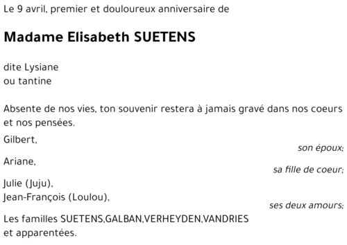 Elisabeth SUETENS