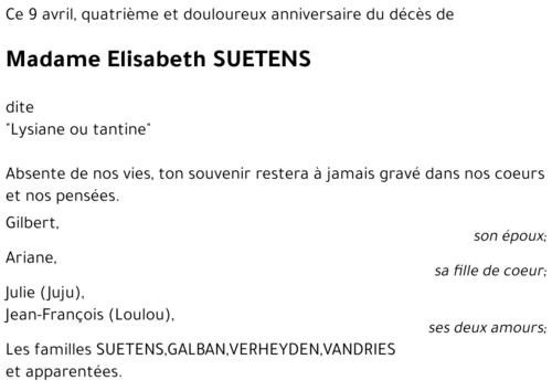 Elisabeth SUETENS