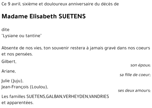 Elisabeth SUETENS