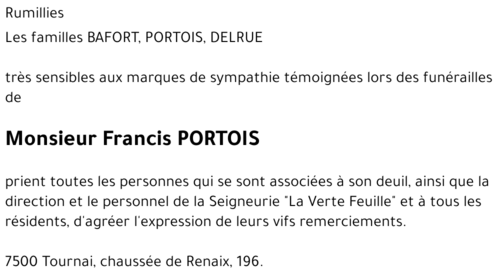 Francis PORTOIS