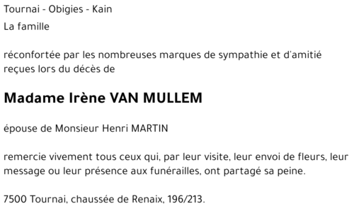 Irène VAN MULLEM